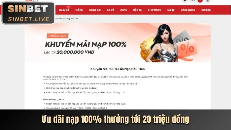 Tiền thưởng chào mừng lớn cho người chơi mới tại 5mm88 nhà cái